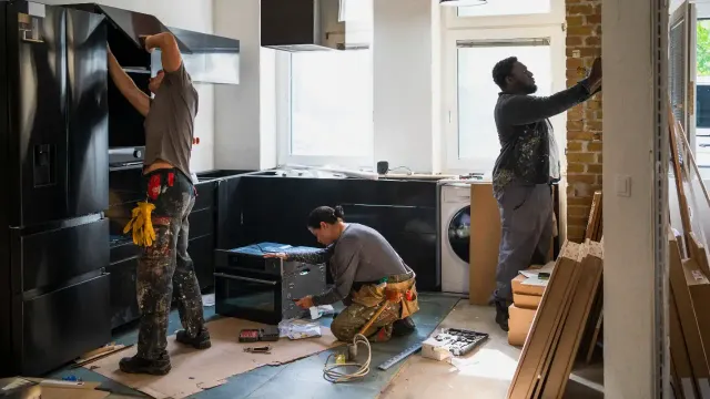 Prime Builders kitchen remodeling team at work